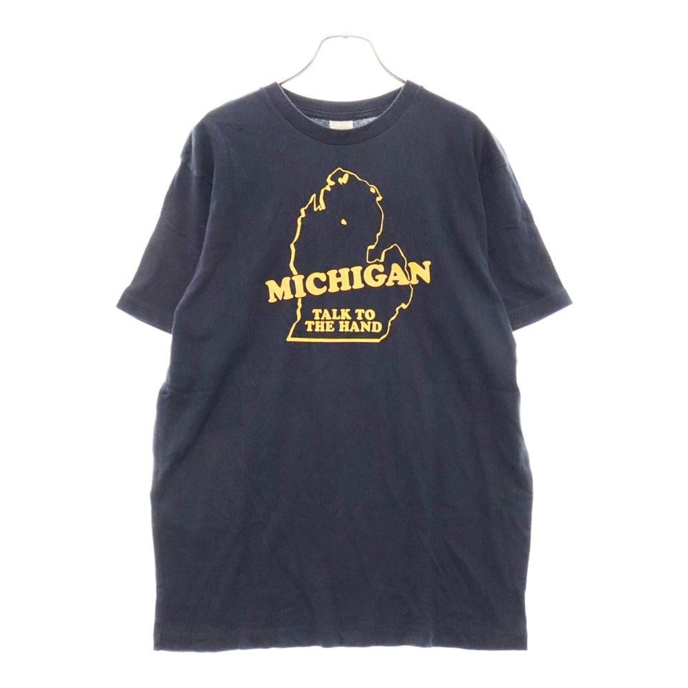 Abercrombie&Fitch(アバクロンビーアンドフィッチ) MICHIGAN ミシガン プリント クルーネック 半袖Tシャツ カットソー ネイビー/イエロー