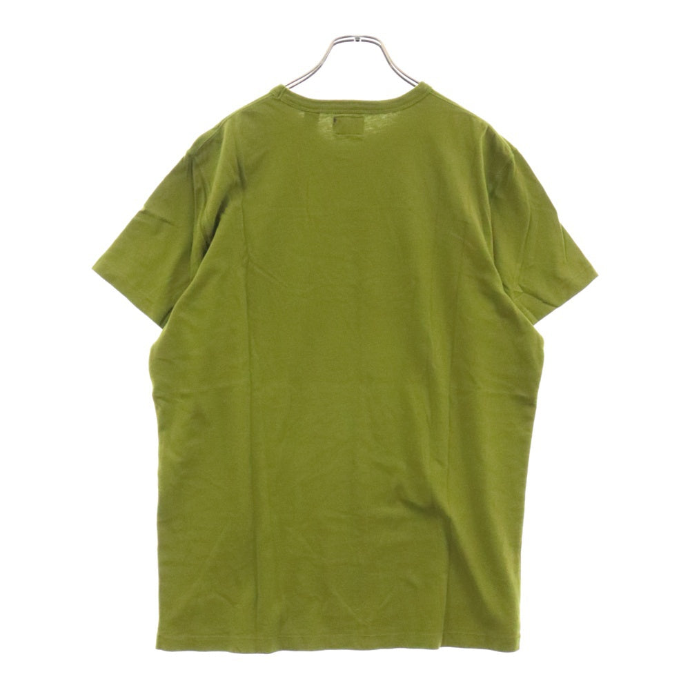 Abercrombie&Fitch(アバクロンビーアンドフィッチ) フロント ビックロゴワッペン コットン クルーネック 半袖Tシャツ カットソー グリーン