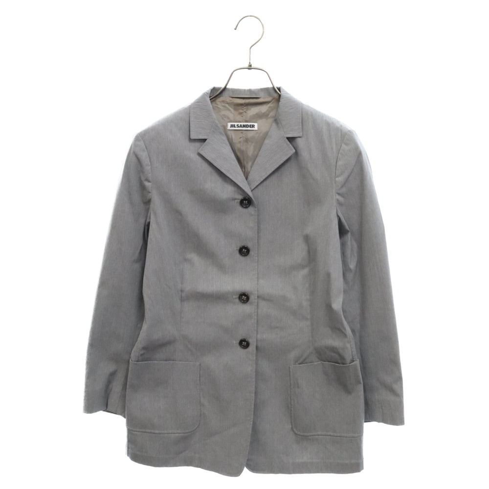 JIL SANDER(ジルサンダー) ウール シルク混 サン・フレールタグ 4B テーラードジャケット グレー