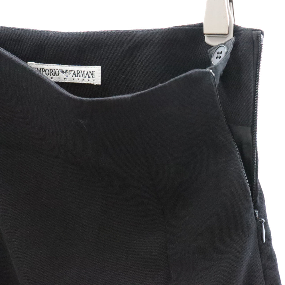 EMPORIO ARMANI(エンポリオアルマーニ) サイドスリット ウール ロング タイトスカート ブラック D-TK6246 レディース