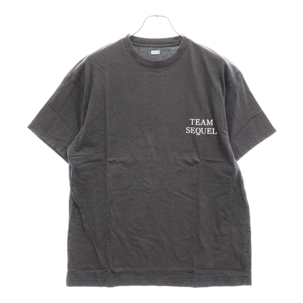 SEQUEL(シークエル) × WENDY's ウェンディーズ ヴィンテージ加工 バックプリント クルーネック 半袖Tシャツ カットソー グレー WE-23AW-WDST-01