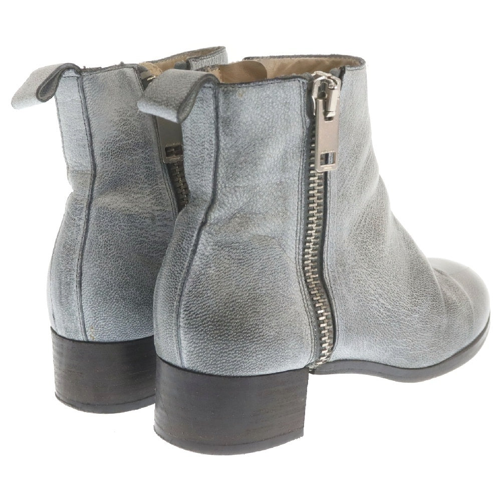DIESEL(ディーゼル) サイドジップ レザー ヒール ブーツ レディース グレー