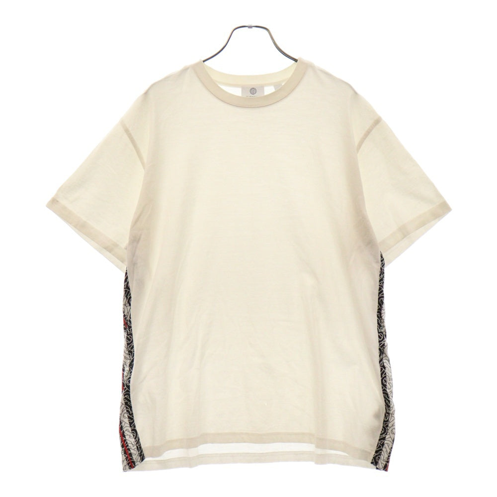 BURBERRY(バーバリー) サイドライン クルーネック 半袖カットソー Tシャツ ホワイト 8048850