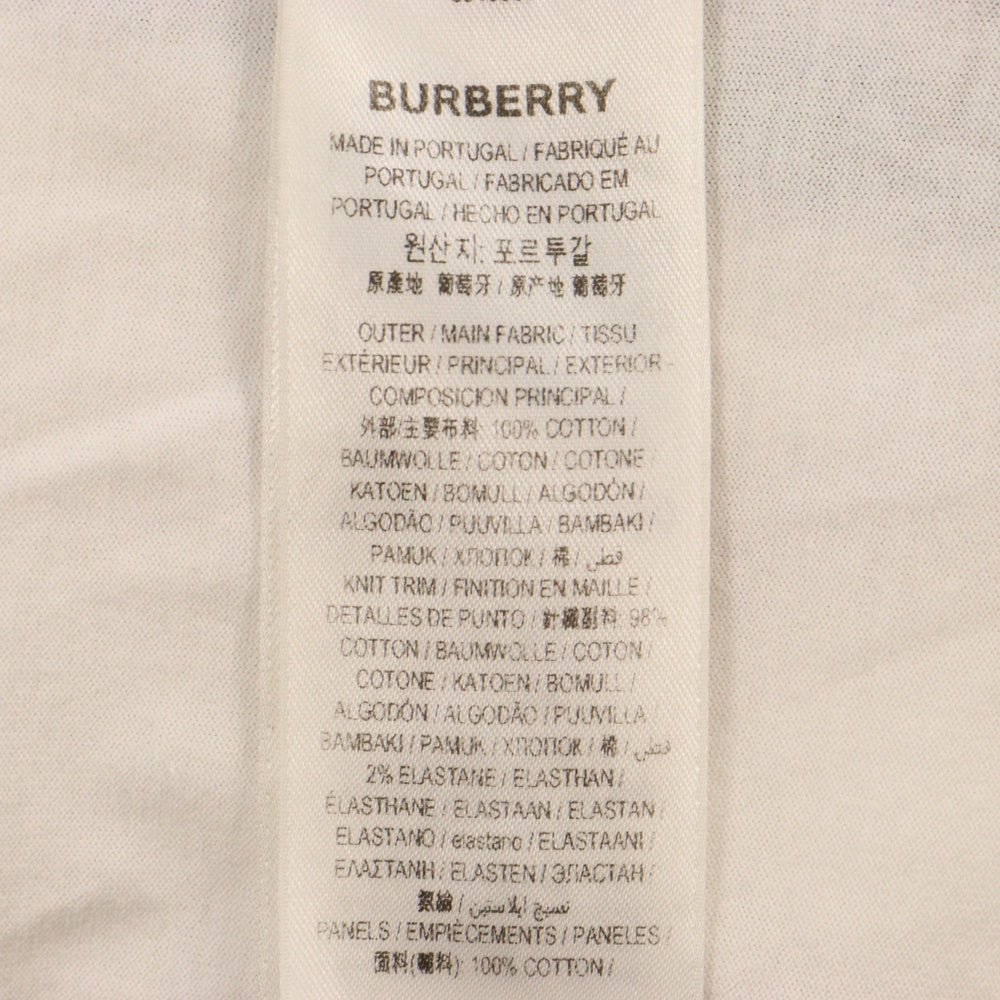 BURBERRY(バーバリー) サイドライン クルーネック 半袖カットソー Tシャツ ホワイト 8048850