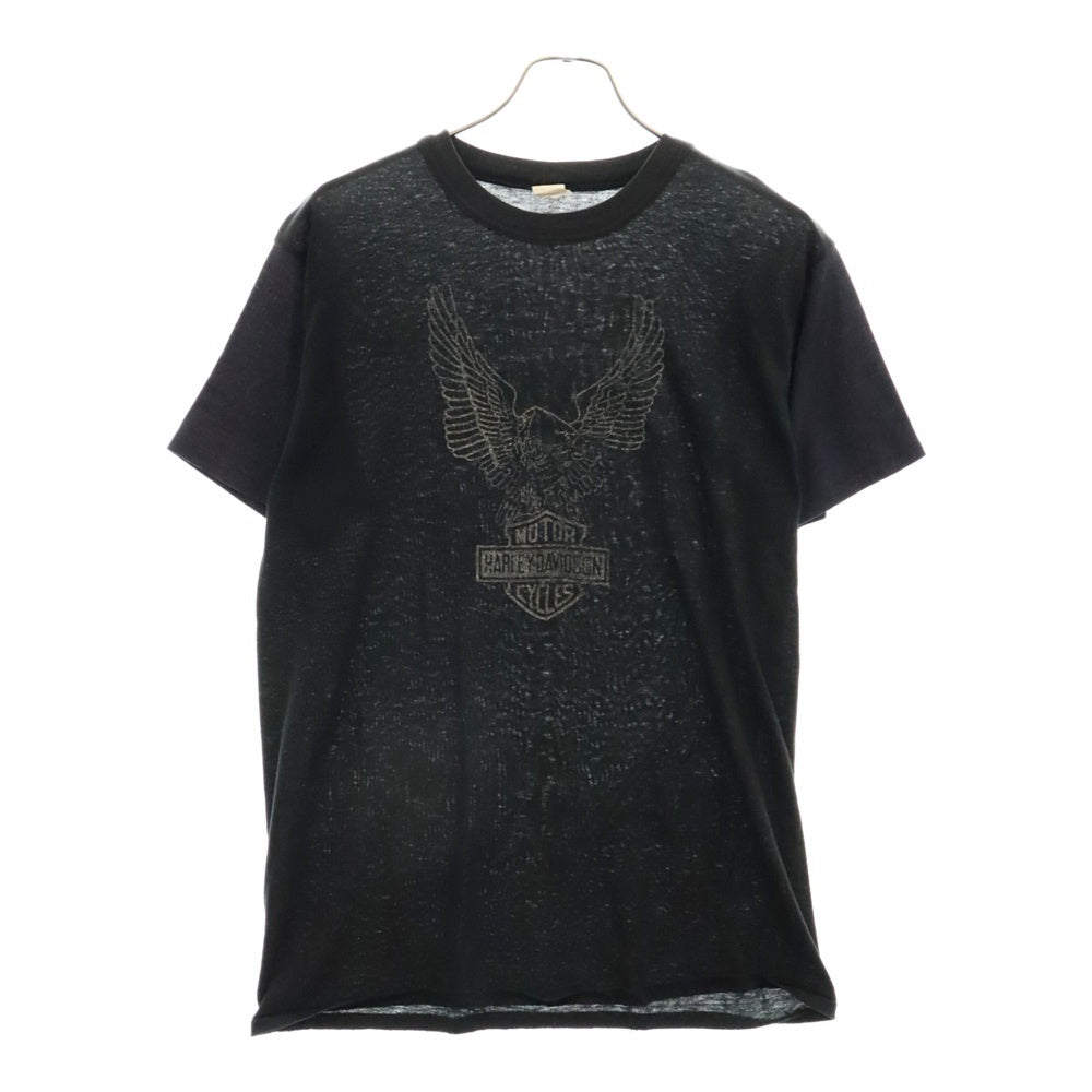 HARLEY DAVIDSON(ハーレーダビッドソン) 80s VINTAGE 2トーンボディ ロゴプリント 半袖Tシャツ ブラック/ネイビー