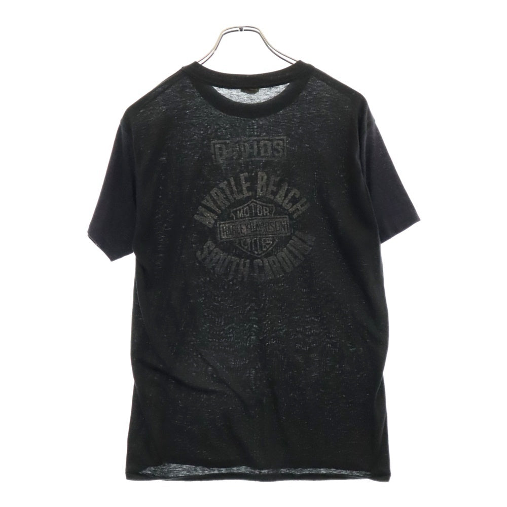 HARLEY DAVIDSON(ハーレーダビッドソン) 80s VINTAGE 2トーンボディ ロゴプリント 半袖Tシャツ ブラック/ネイビー