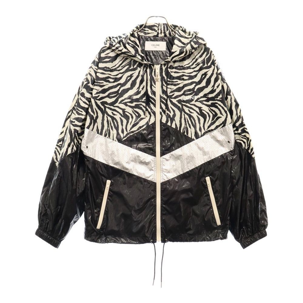 CELINE(セリーヌ) 22SS LOOSE CUT JACKET WITH ZEBRA LOOK AND NYLON COATING ゼブラルック コーティング ナイロン ルーズカット ジャケット ブラック/ホワイト 2W537260Q