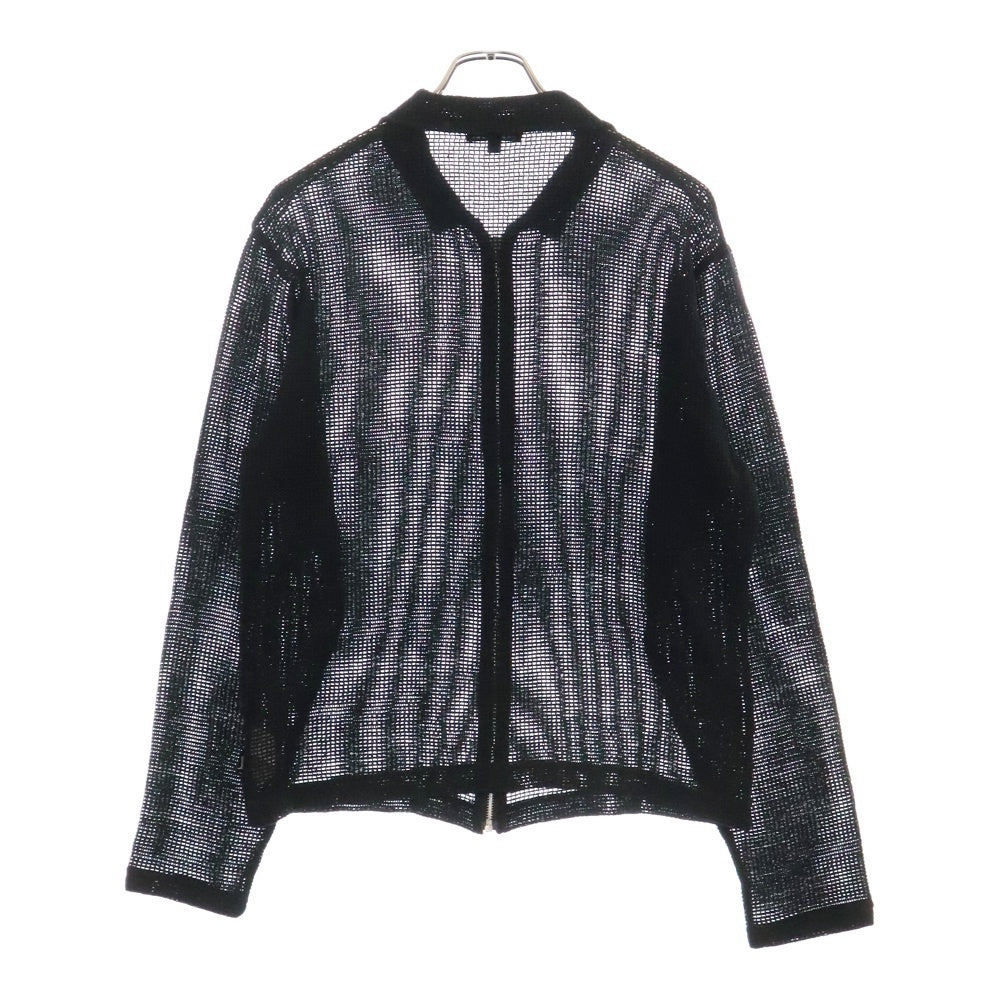 STUSSY(ステューシー) 22SS COTTON MESH ZIP LS SHIRT コットンメッシュ ジップアップ シャツ ブラック