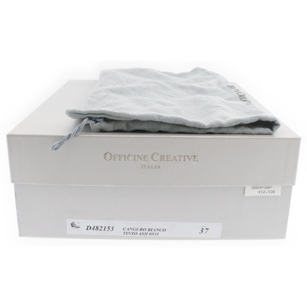 OFFICINE CREATIVE(オフィチーネクリエイティブ) CANGURO BIANCO TINTO ASH 0535 サイドジップ バックストラップ ミッドカット レザーヒールブーツ シューズ レディース アイボリー D482153