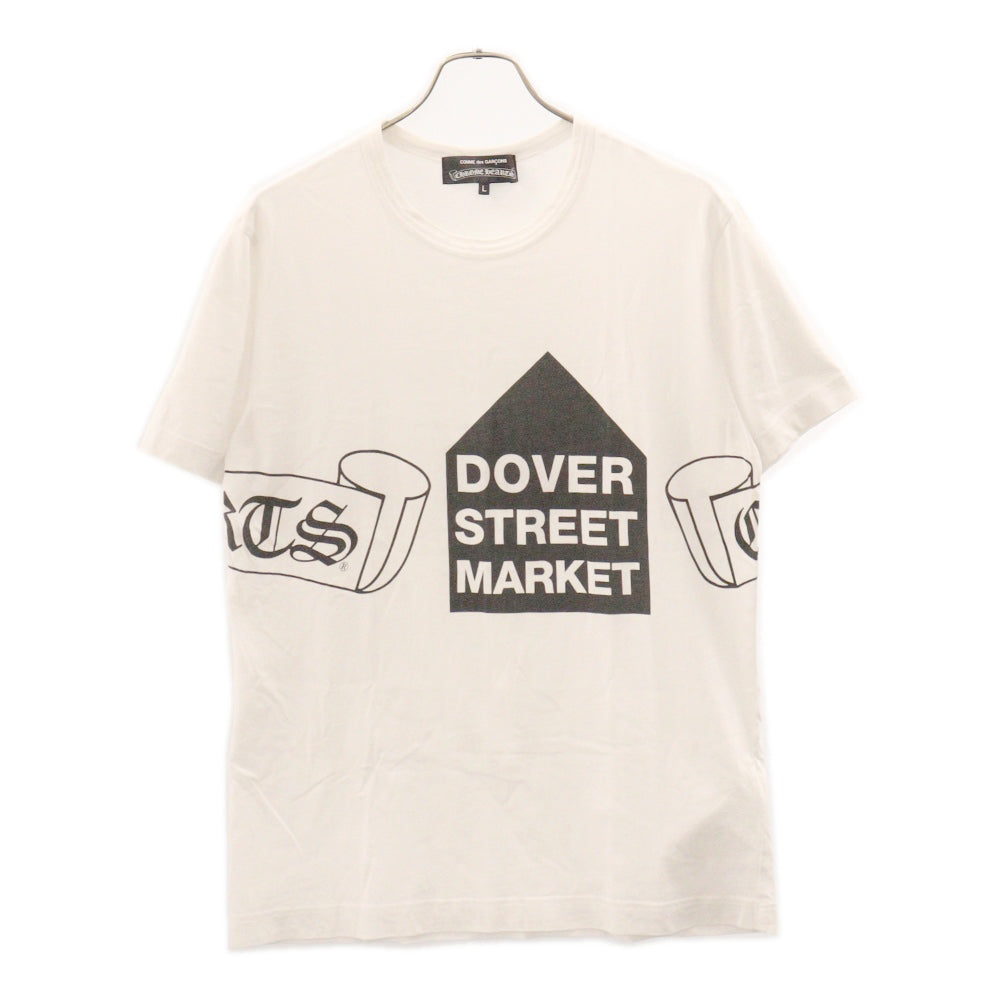 CHROME HEARTS(クロムハーツ) 12SS × COMME des GARCONS DSM別注 Scroll Label Logo Tee ZI-T001 ×コムデギャルソン コラボ スクロールロゴプリント 半袖Tシャツ ホワイト