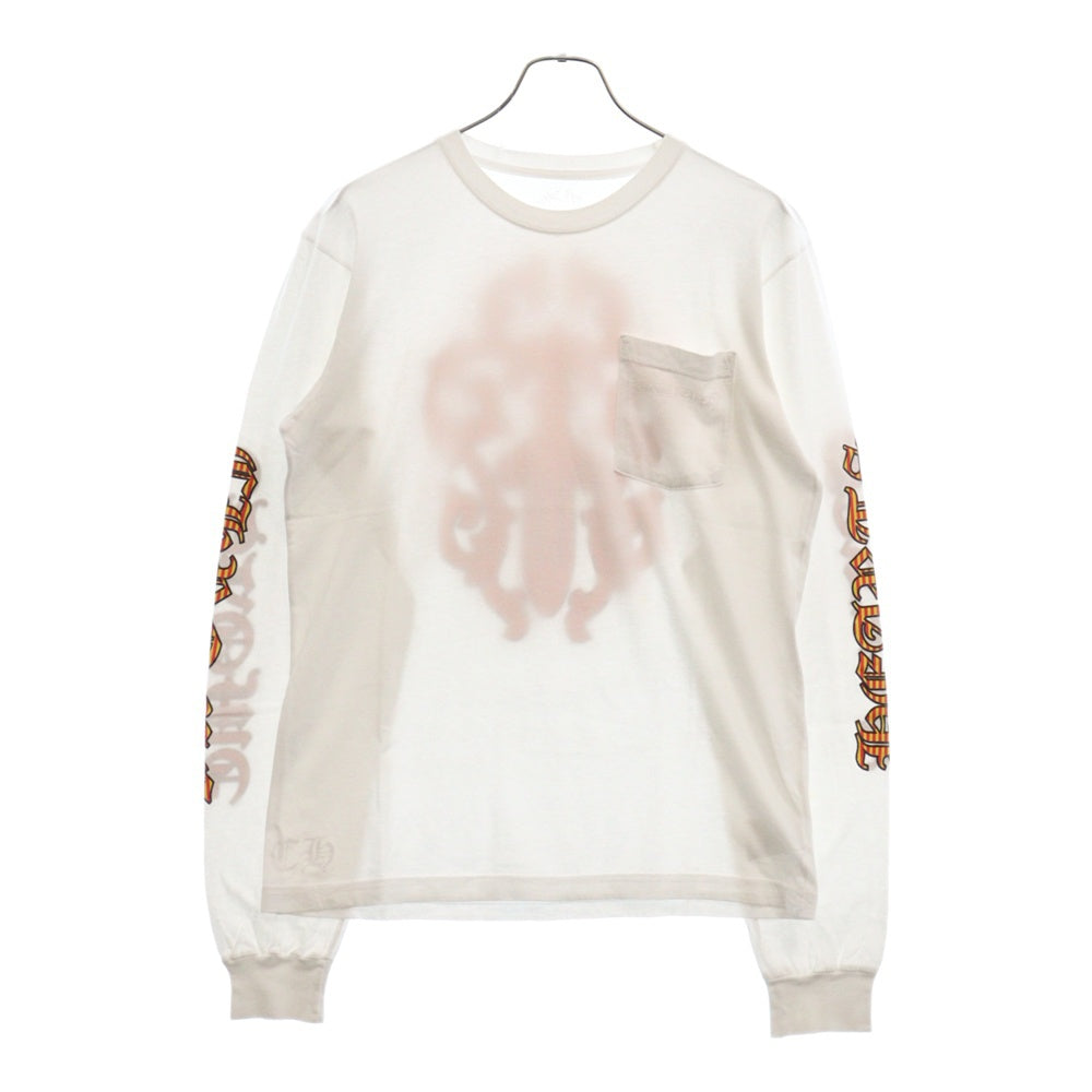 CHROME HEARTS(クロムハーツ) STRIPED DAGGER LONG SLEEVE TEE ストライプ ダガー アーム バックプリント 長袖Tシャツ カットソー ホワイト