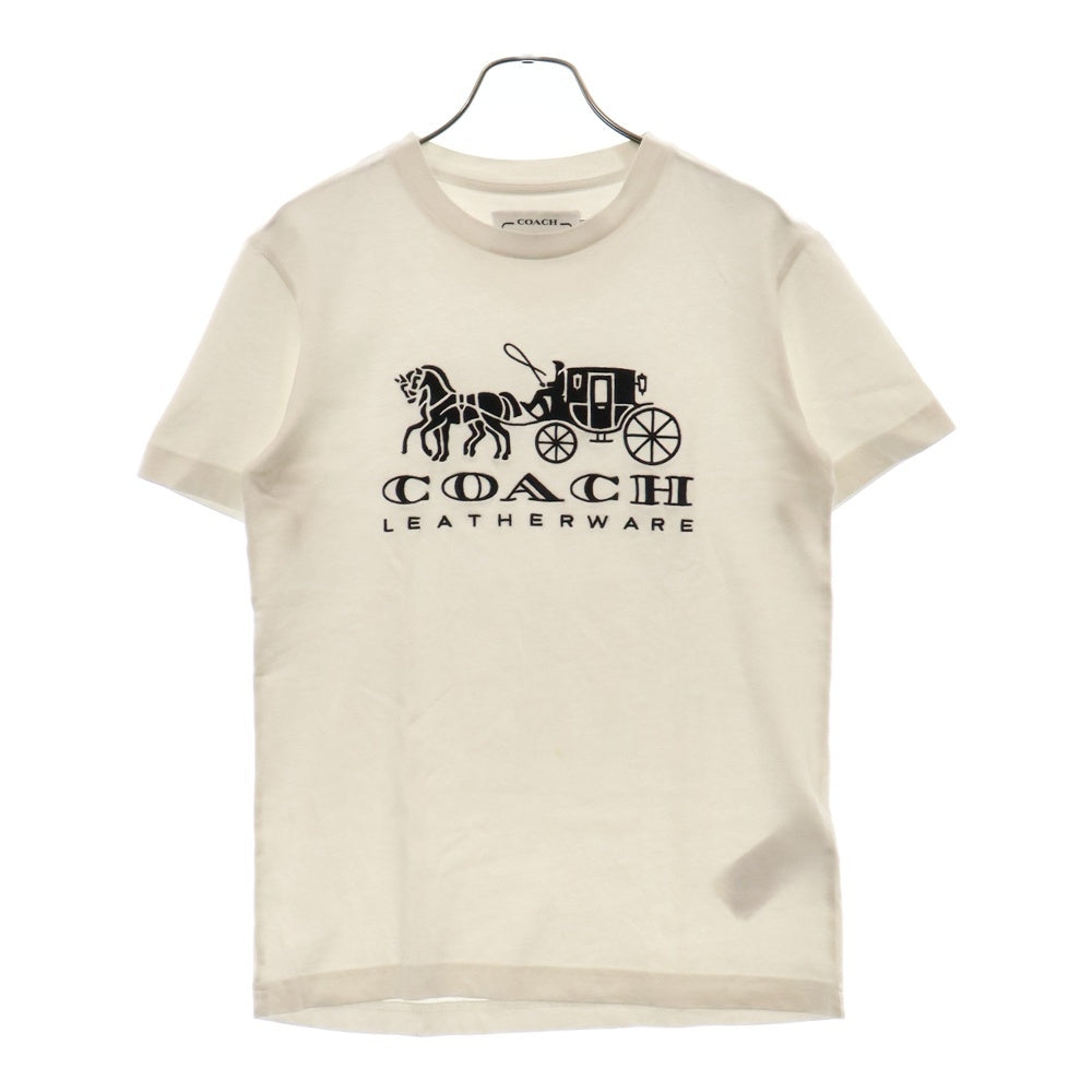 COACH(コーチ) EVERGREEN HORSE AND CARRIEGE TEE エバーグリーン ホースアンドキャリージ Tシャツ 半袖カットソー ホワイト C9117