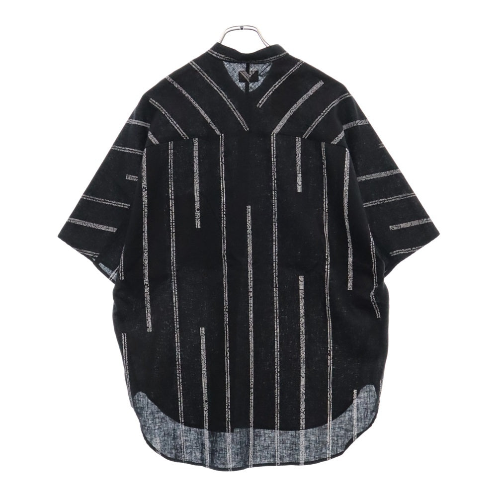 ATA(アタ) BASIC V NECK SHORT SLEEVE SHIRT DISCHARGE PRINTING 放電プリント ベーシック Vネック ショートスリーブ シャツ ブラック A01-02021