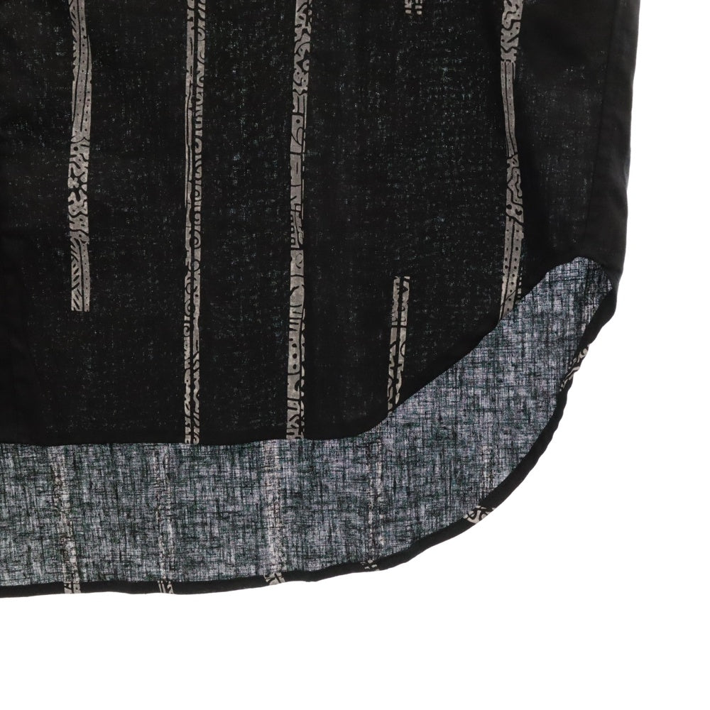 ATA(アタ) BASIC V NECK SHORT SLEEVE SHIRT DISCHARGE PRINTING 放電プリント ベーシック Vネック ショートスリーブ シャツ ブラック A01-02021