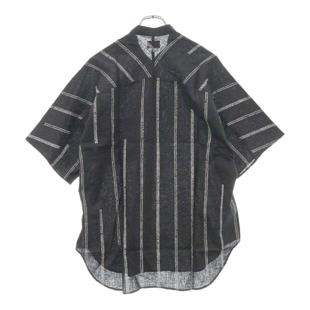 ATA(アタ) 24SS V NECK SHORT SLEEVE SHIRT Vネック 半袖 シャツ ブラック A01-02021