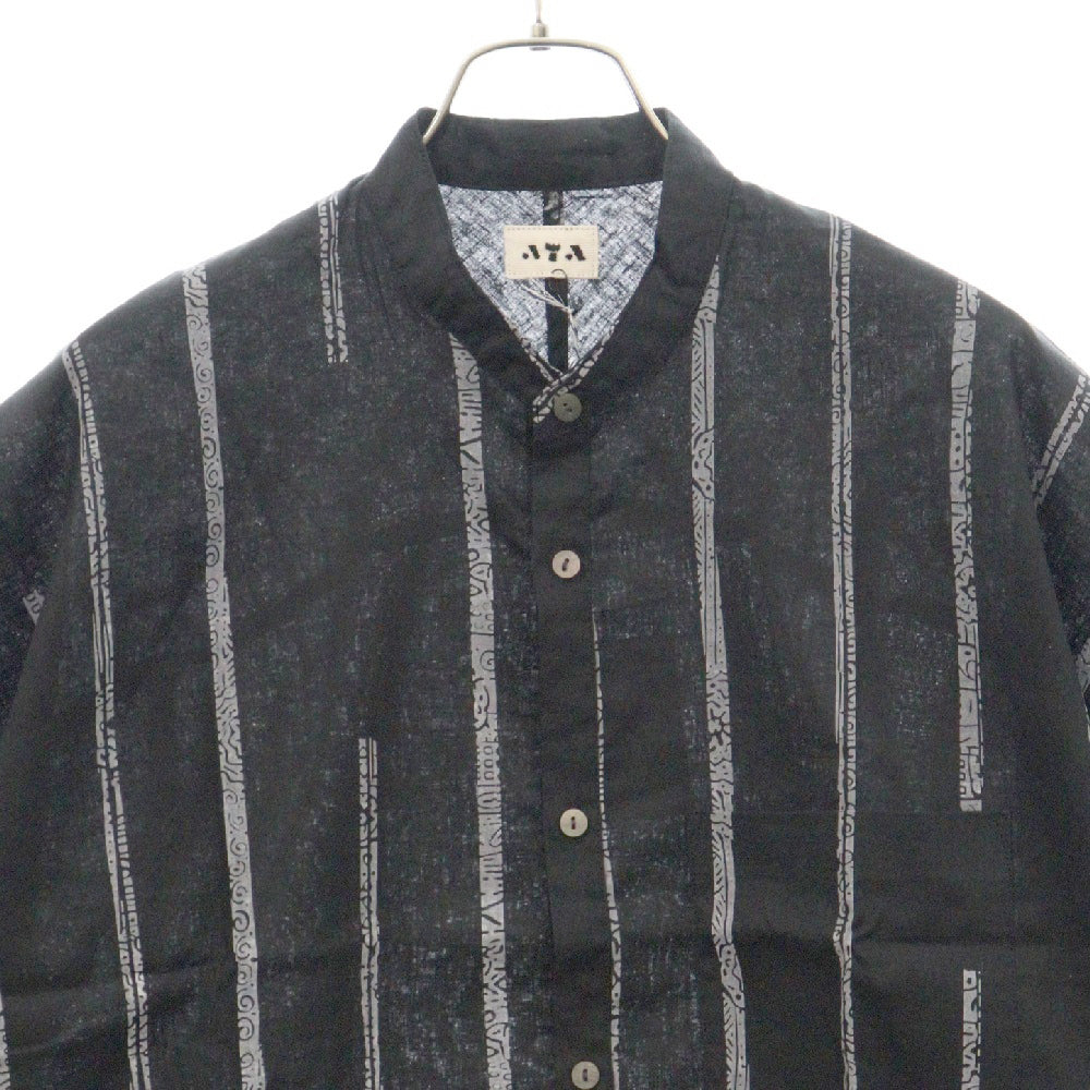 ATA(アタ) 24SS V NECK SHORT SLEEVE SHIRT Vネック 半袖 シャツ ブラック A01-02021