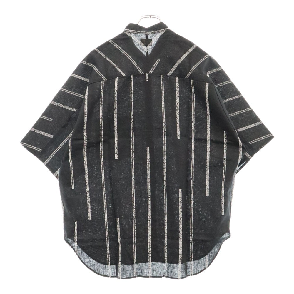 ATA(アタ) 24SS V NECK SHORT SLEEVE SHIRT Vネック 半袖 シャツ ブラック A01-02021