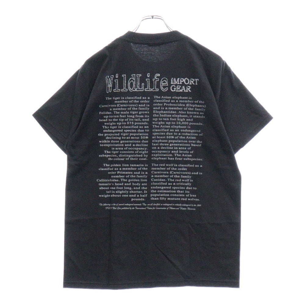 IMPORT GEAR(インポートギア) アニマルプリント クルーネック 半袖Tシャツ カットソー ブラック