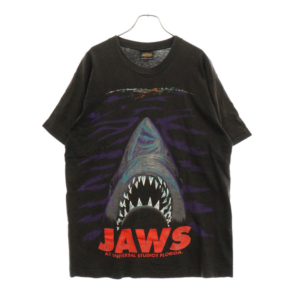 VINTAGE(ヴィンテージ) 90S VINTAGE JAWS AT UNIVERSAL STUDIOS FLORIDA ジョーズ ムービープリントTシャツ 半袖カットソー ブラック