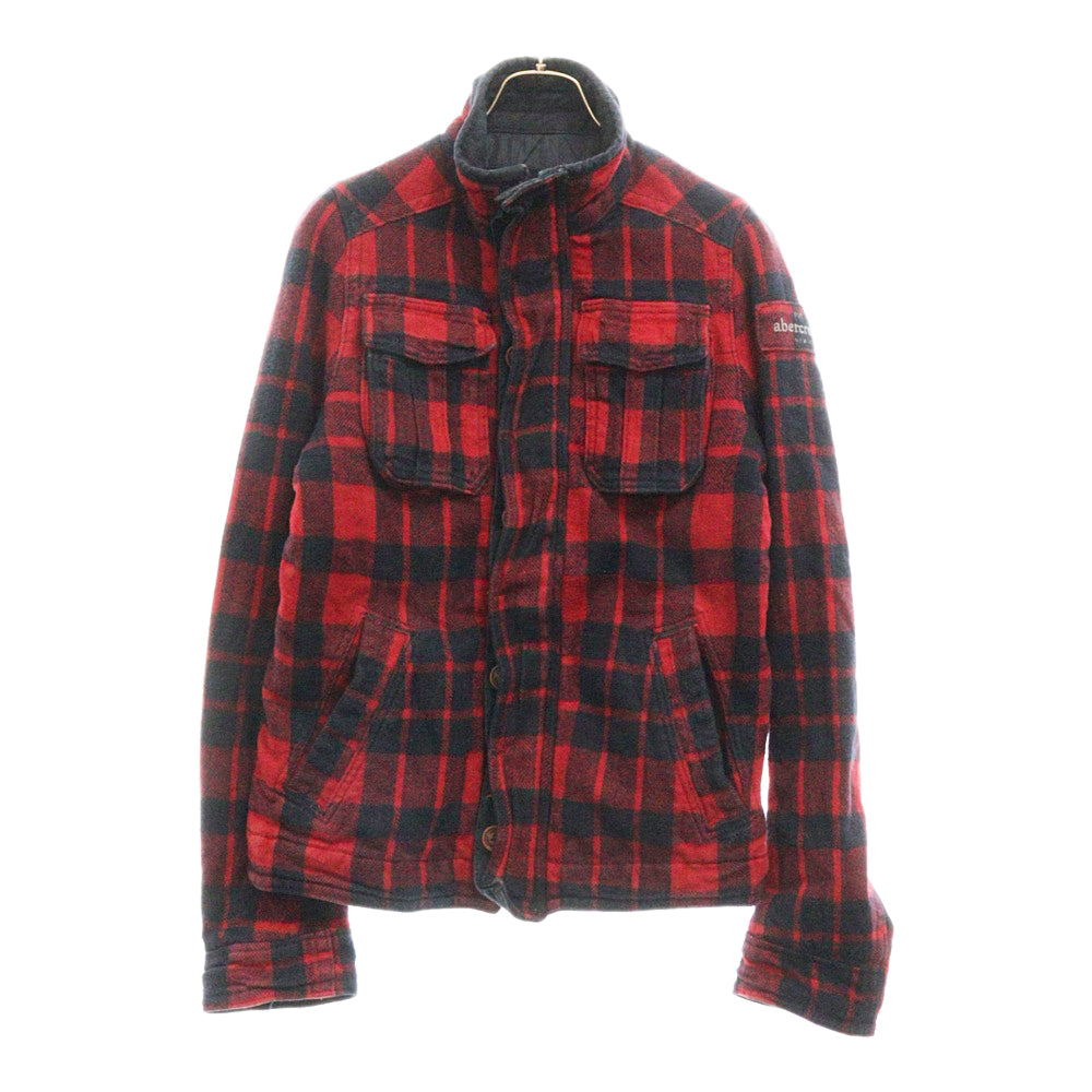 Abercrombie&Fitch(アバクロンビーアンドフィッチ) KIDS チェック柄 4ポケット スタンドカラー ジャケット ブルゾン レッド/ブラック キッズ