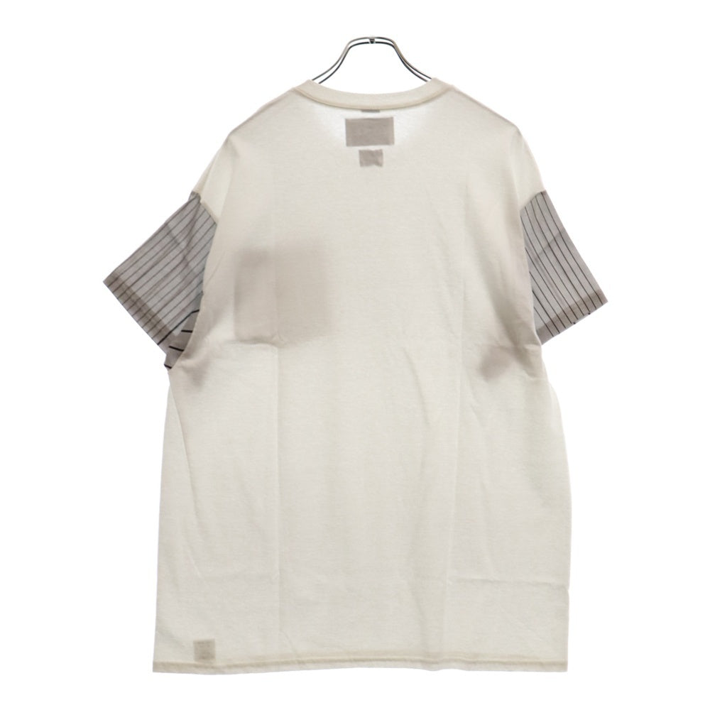 NOMA t.d.(ノーマティーディー) Stripe S/S ストライプ 半袖Tシャツ ホワイト/グレー