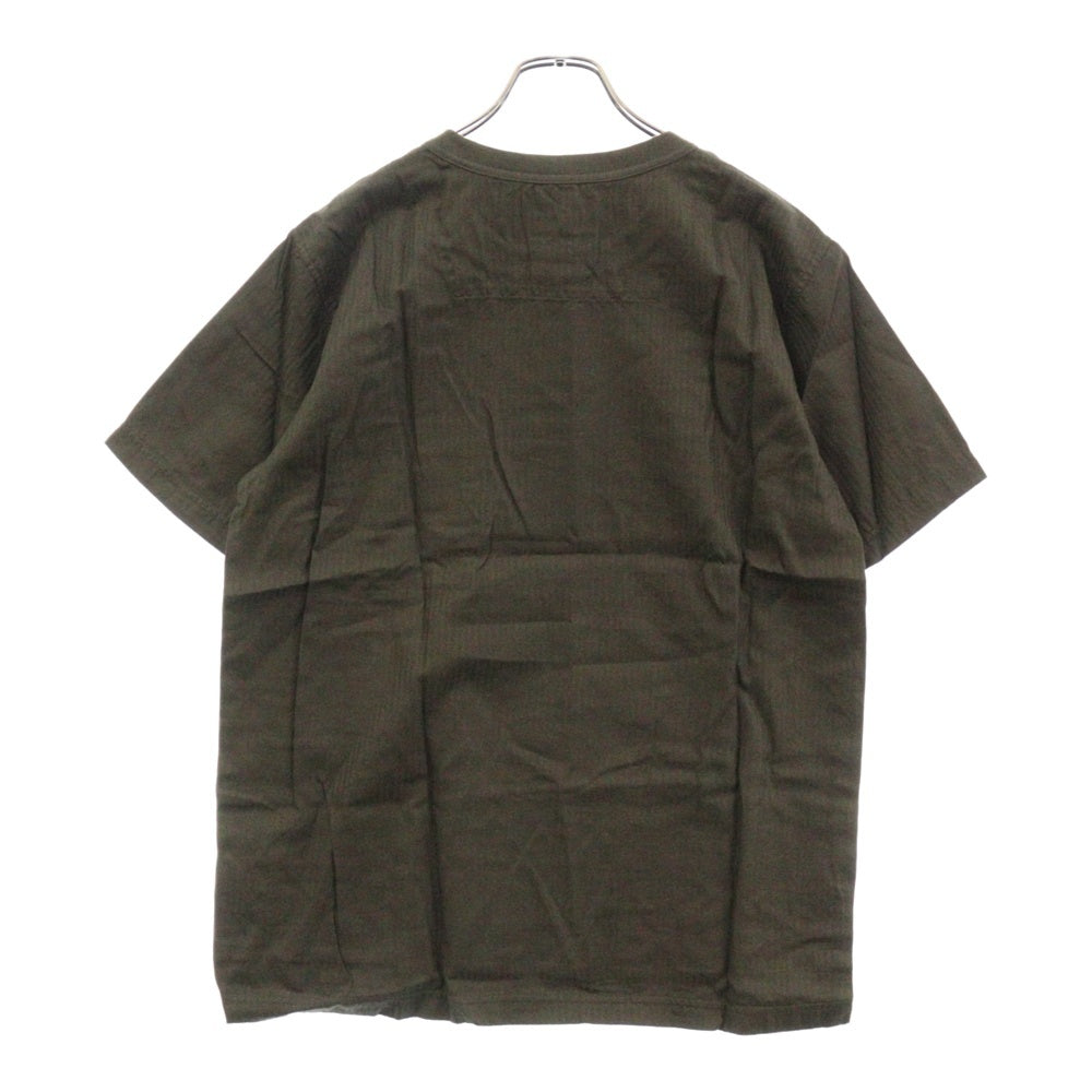 ts(s)(ティーエスエス) 120'S H/Bone S/S ヘリンボーン 胸ポケット半袖Tシャツ オリーブ