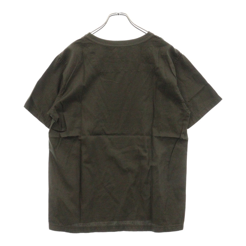 ts(s)(ティーエスエス) 120'S H/Bone S/S ヘリンボーン 胸ポケットTシャツ オリーブ