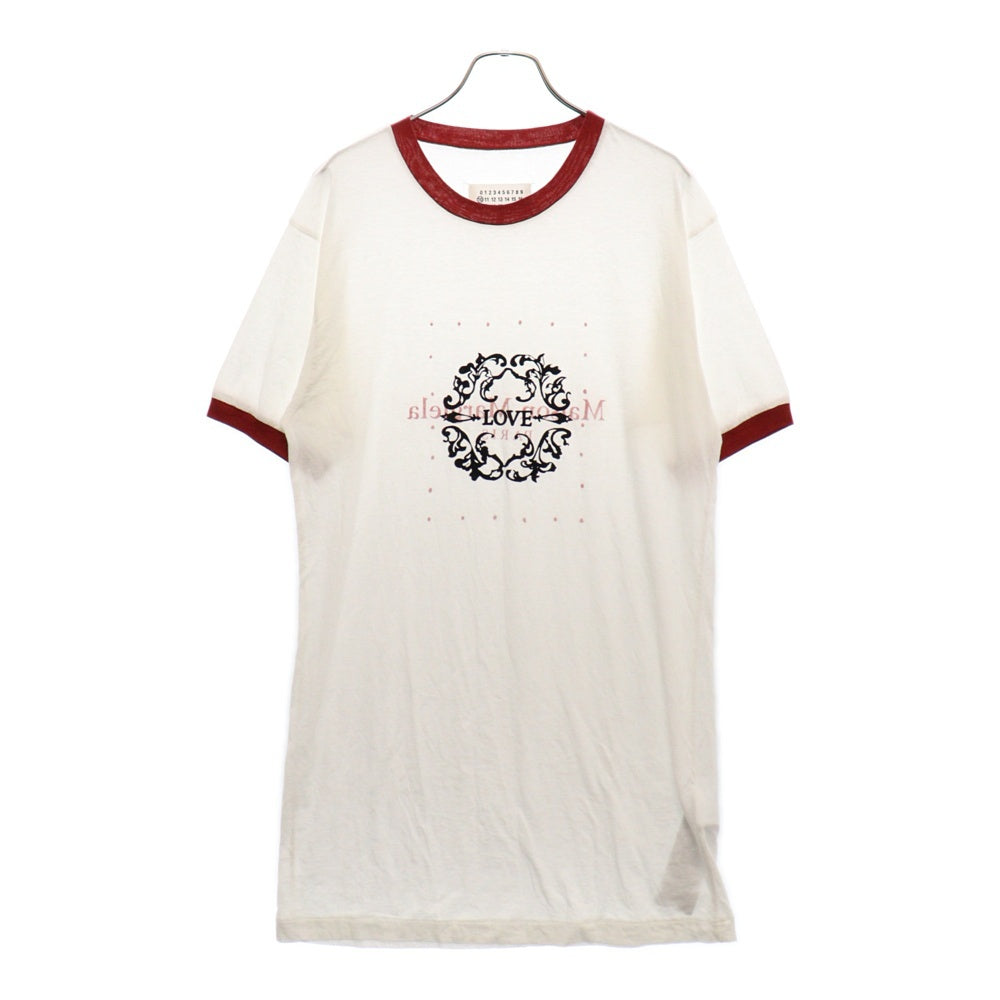 Martin Margiela 10(マルタンマルジェラ) LOVE フロント デザイン クルーネック 半袖Tシャツ カットソー ホワイト S50GC0639