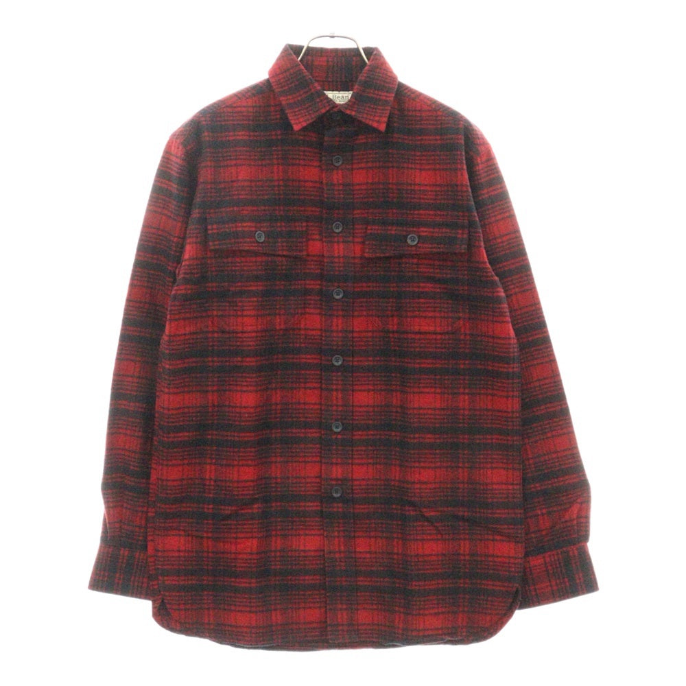 L.L.Bean(エルエルビーン) チェック柄 シャミークロス 長袖 コットンシャツ ブラック/レッド