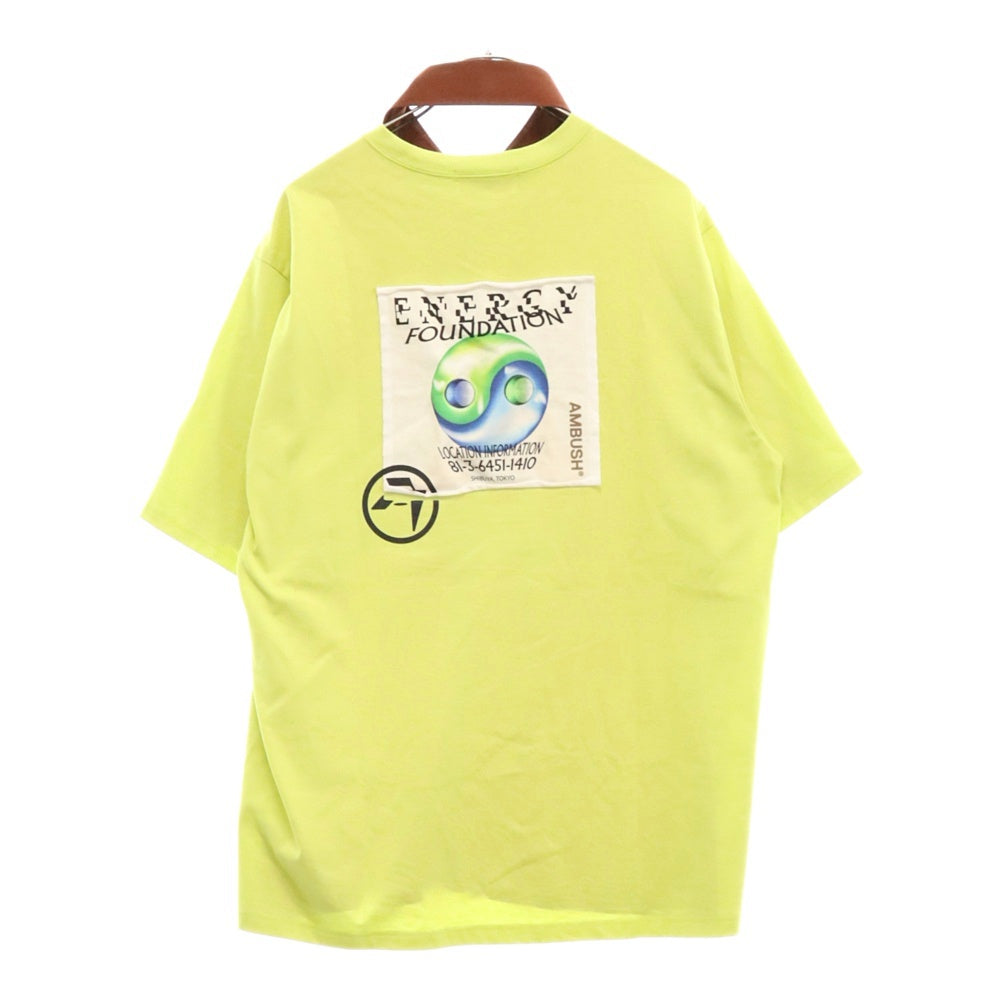 AMBUSH(アンブッシュ) 23SS カラーブロックナイロンドッキングデザイン バックワッペン半袖Tシャツ ブラウン イエロー BMGA074S23FAB001