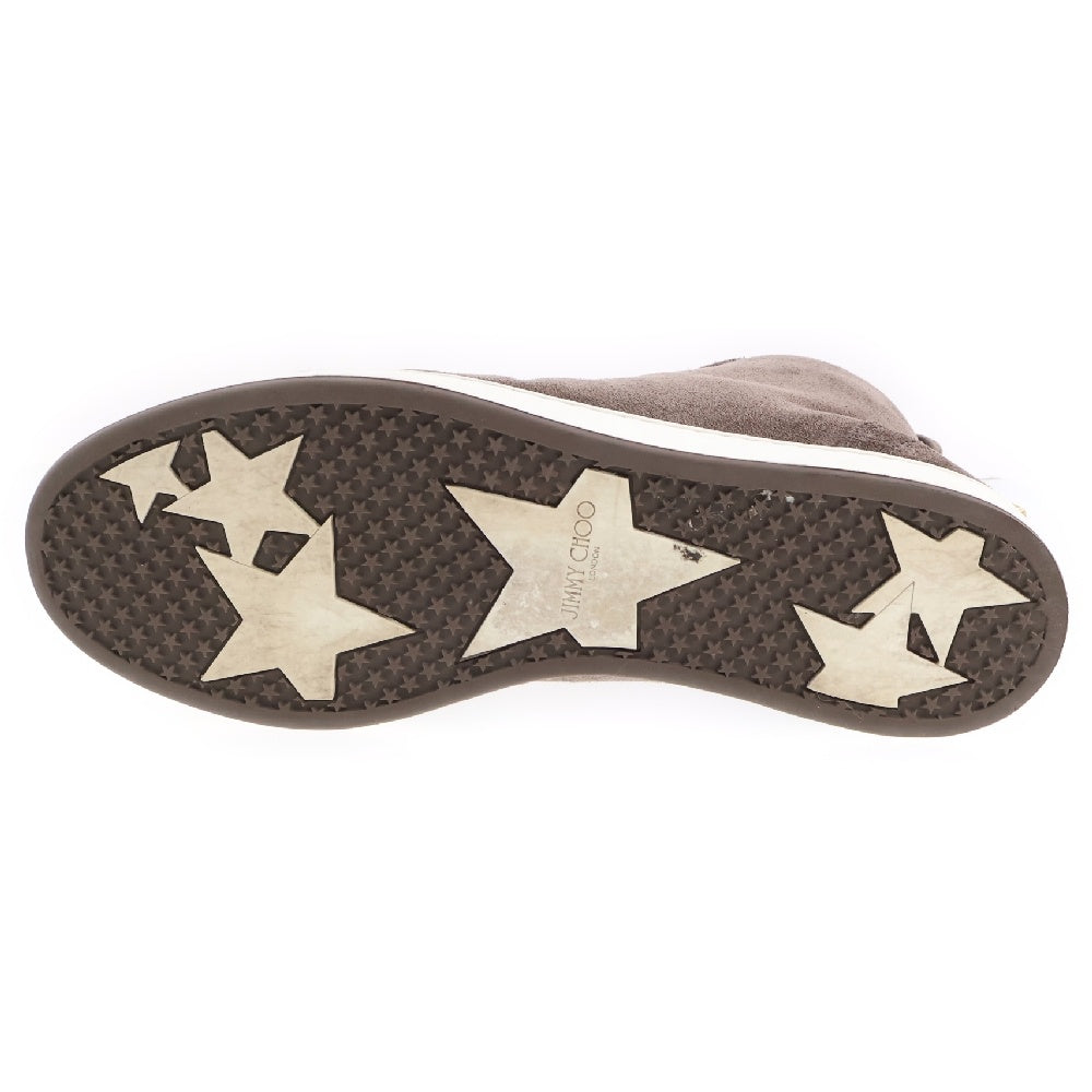 JIMMY CHOO(ジミーチュウ) バックロゴプレート スウェード ハイカットスニーカー グレー 13175959