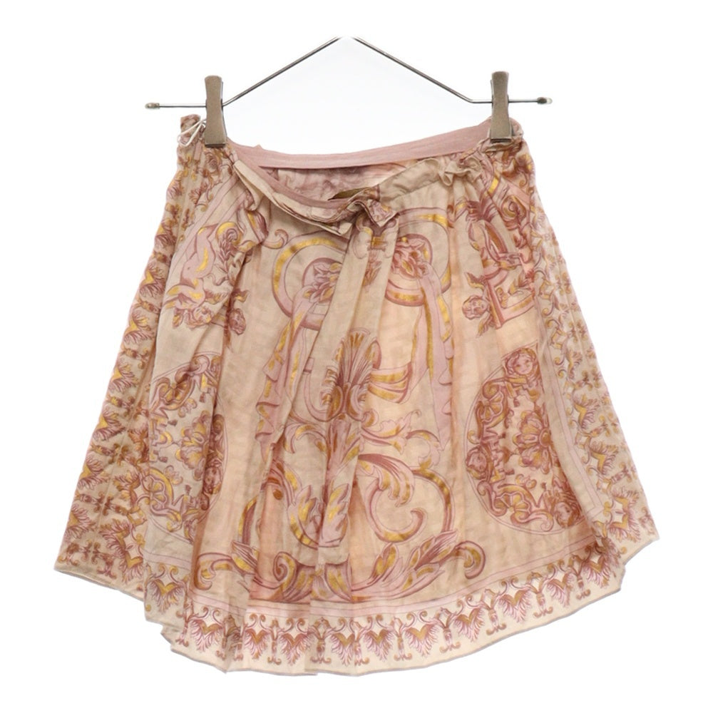 FENDACE(フェンダーチェ) 22SS シルクズッカ柄 プリーツ スカーフスカート ピンク レディース FQ7251 AJKQ