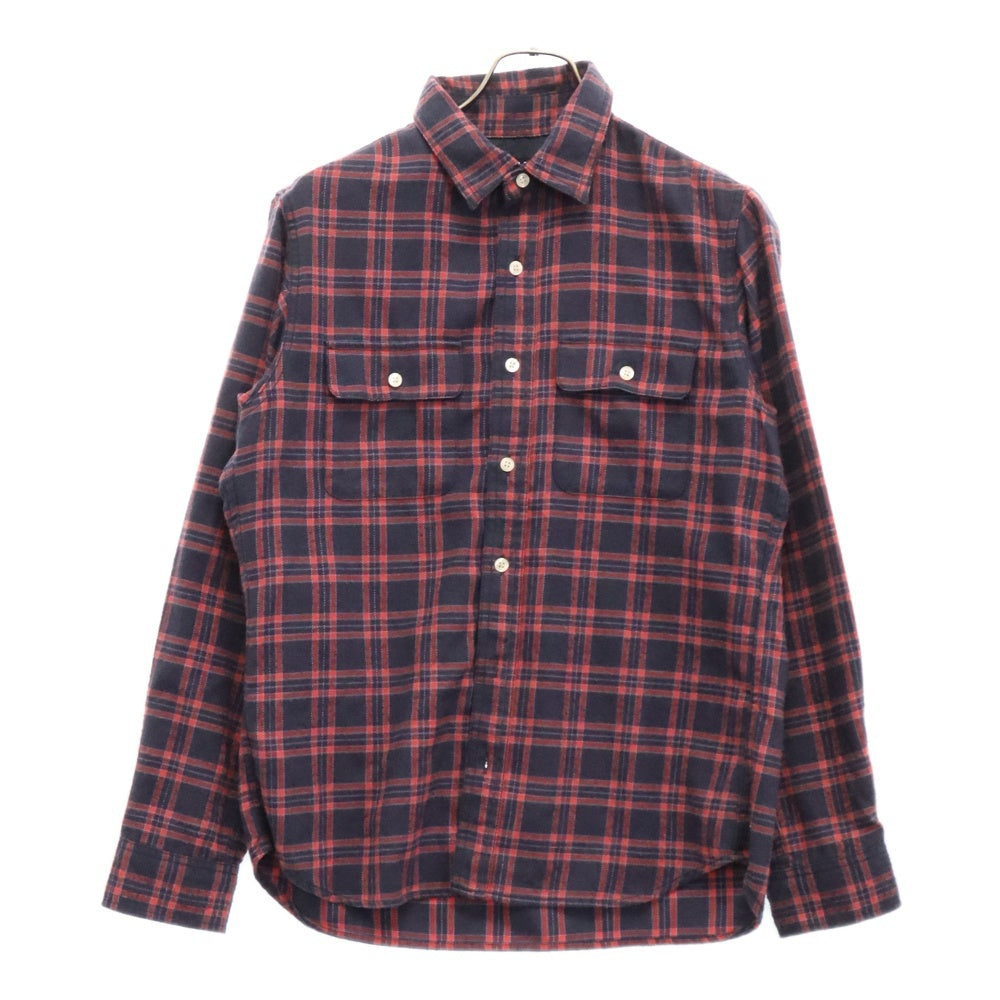 HELLY HANSEN(ヘリーハンセン) ダブルポケット レギュラーカラー 長袖シャツ レッド/ネイビー