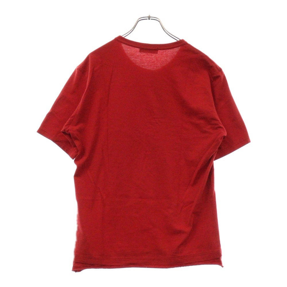 Y's(ワイズ) ヘンリーネック レイヤードデザイン 半袖Tシャツ カットソー レッド MM-T75-961