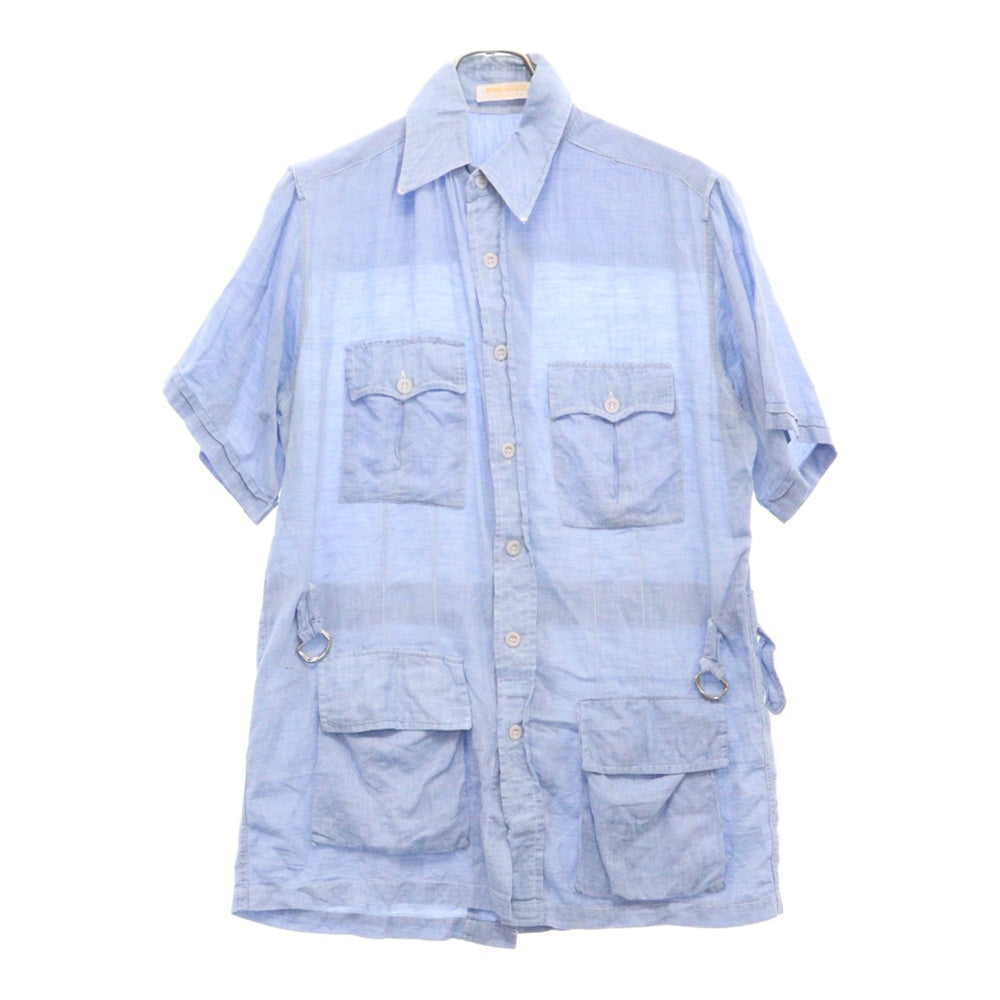 BROOKS BROTHERS(ブルックス ブラザーズ) 70S VINTAGE ヴィンテージ 金字タグ フロント4ポケット サイドアジャスター インド製 半袖シャツ ブルー