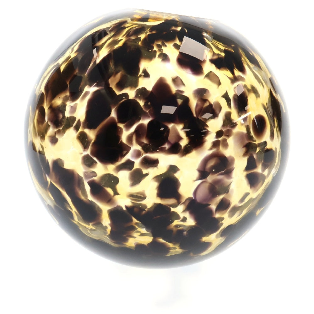DIOR(ディオール) フラワーベース アートグラス ガラスボール 花瓶 総柄 ブラック/イエロー　■