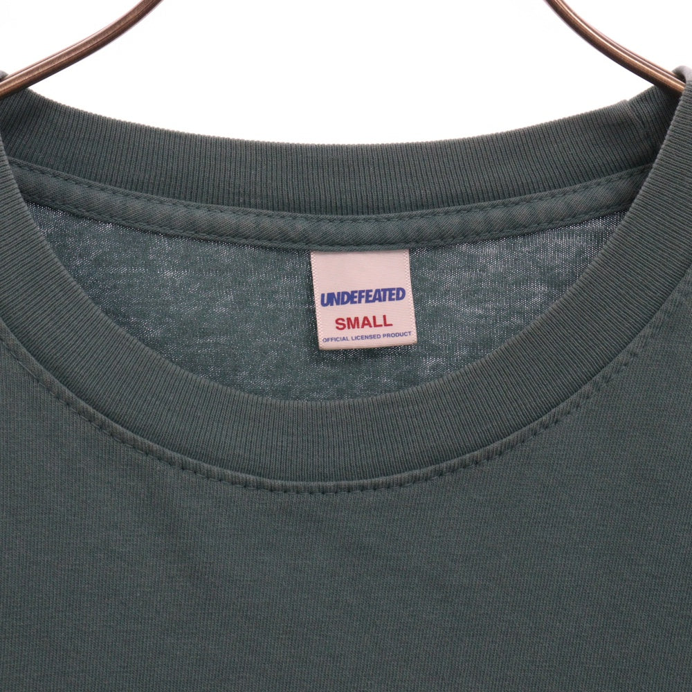 UNDEFEATED(アンディフィーテッド) ロゴプリント クルーネック長袖Tシャツ カットソー グリーン 192077001015
