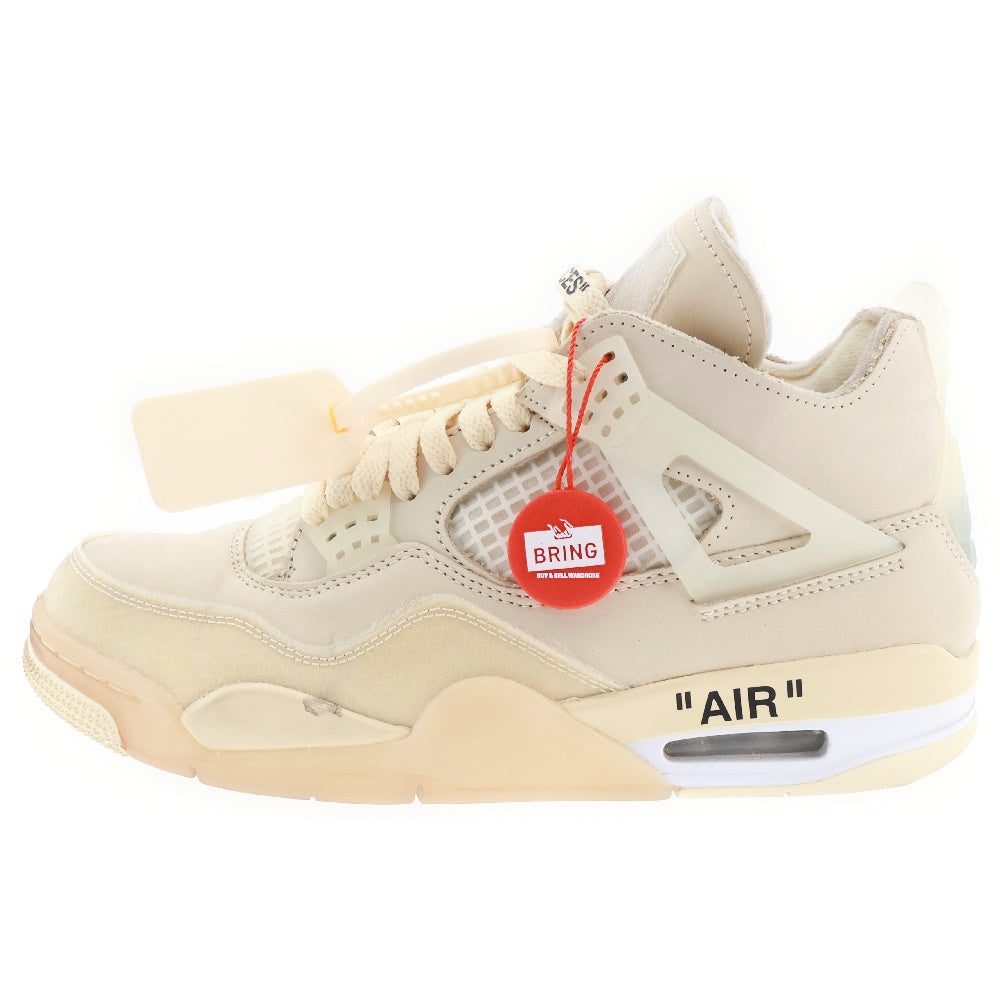 NIKE(ナイキ) ×OFF-WHITE WMNS AIR JORDAN 4 SP SAIL オフホワイト ウィメンズ エアジョーダン4 SP スニーカー セイル アイボリー US8/25.0cm CV9388-100