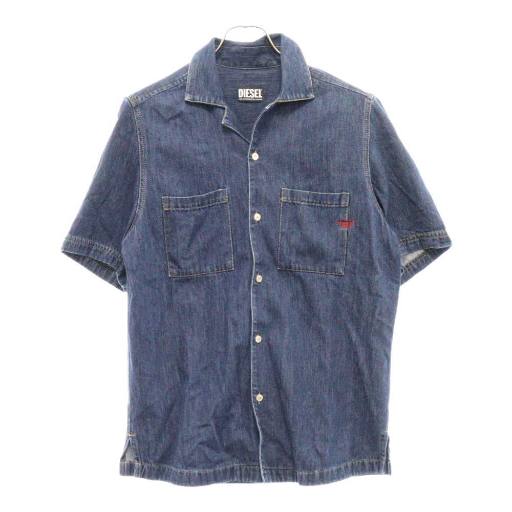 DIESEL(ディーゼル) D-PAROSHORT デニム オープンカラーシャツ 半袖 インディゴ 0CGAU