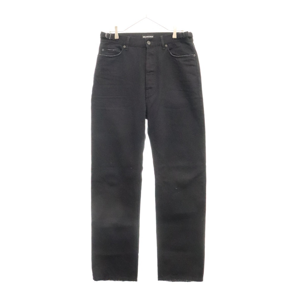 BALENCIAGA(バレンシアガ) ダメージ加工オーバーサイズデニムパンツ ブラック 697825 TBP47