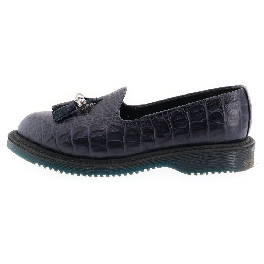 Dr.Martens(ドクターマーチン) タッセルローファー ローカット レザーシューズ 型押し ネイビー レディース MADE IN ENGLAND 15458