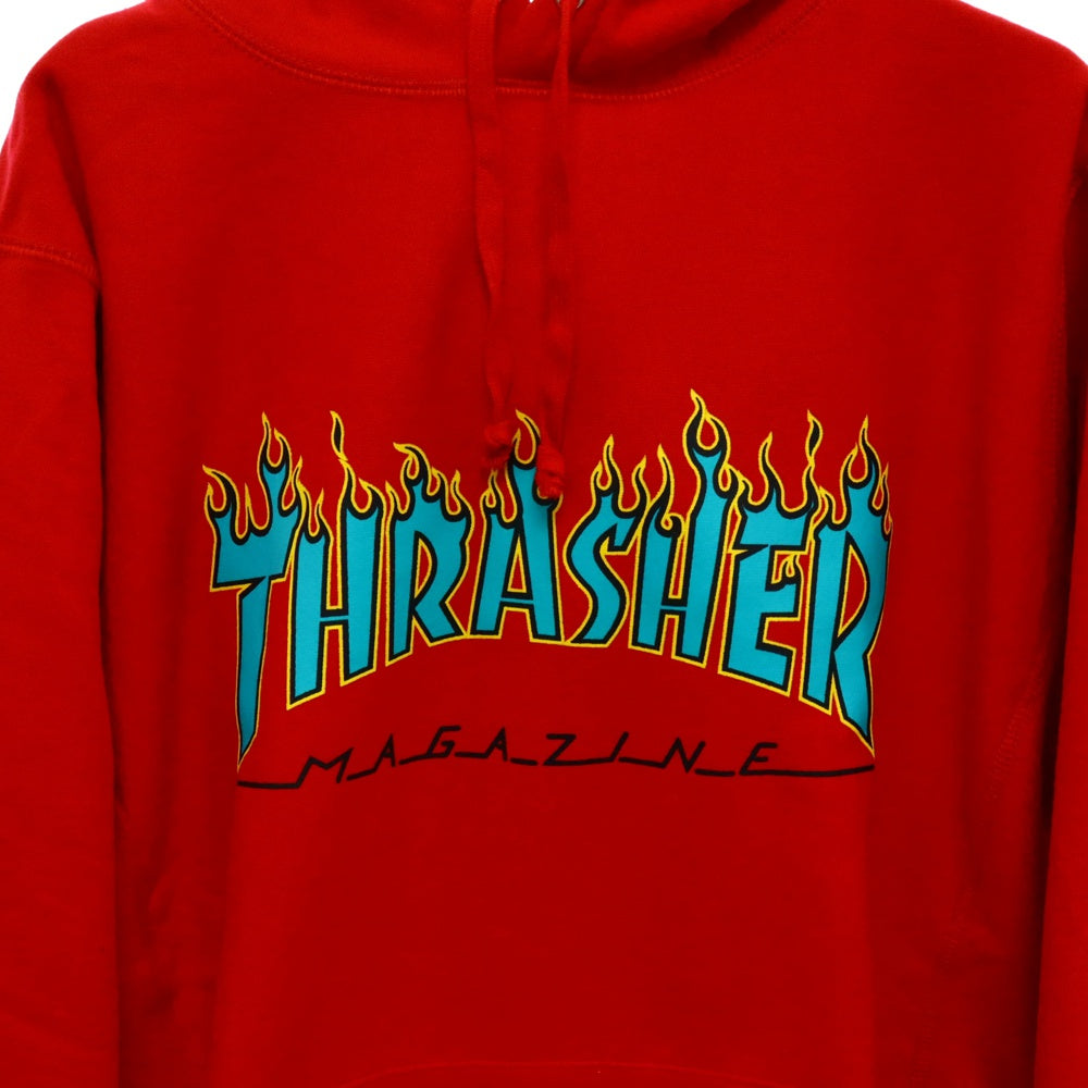 SUPREME(シュプリーム) ×Thrasher Hooded Sweatshirt スラッシャー プルオーバースウェットパーカー フーディ レッド