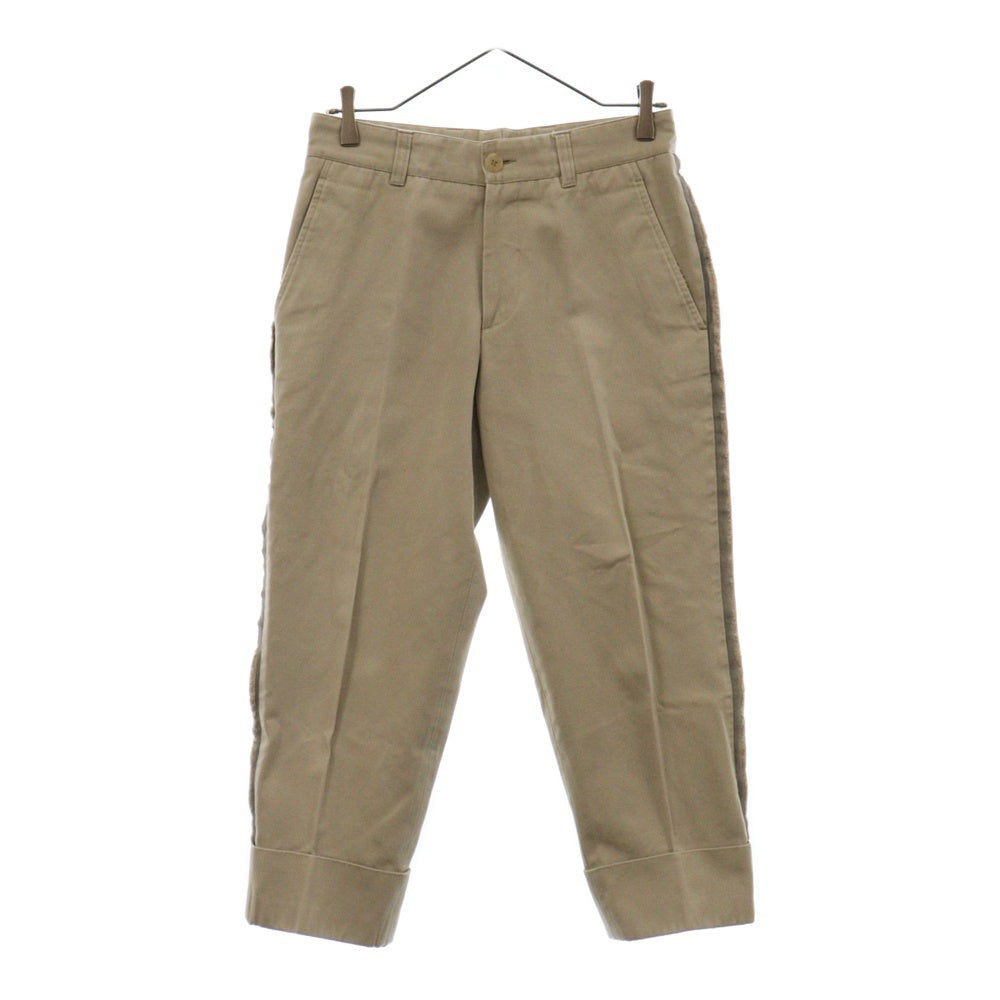 DIOR(ディオール) 19SS メッシュ生地 カットオフ サイドライン 側章 コットンチノ ロールアップ トラウザーズ クロップドパンツ ベージュ 923C117A4120