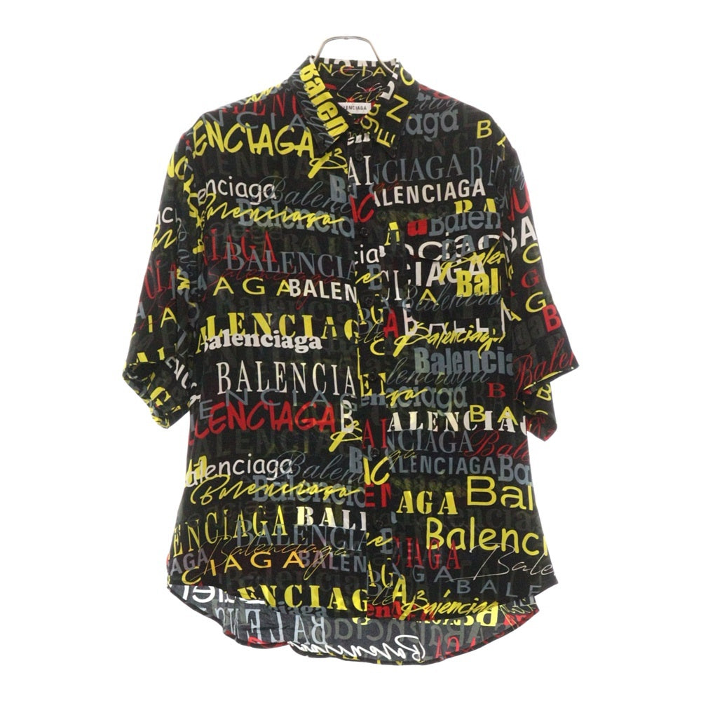 BALENCIAGA(バレンシアガ) 19SS LOGO MULTI マルチカラー ロゴ総柄プリント 半袖シャツ