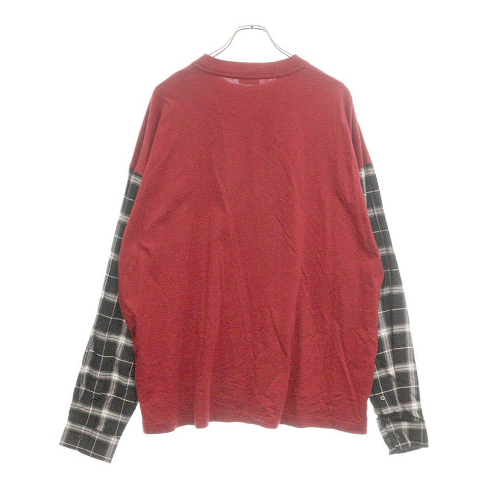 BALENCIAGA(バレンシアガ) レイヤードオーバーサイズカットソー 袖チェック切替 ベスト無し 556241