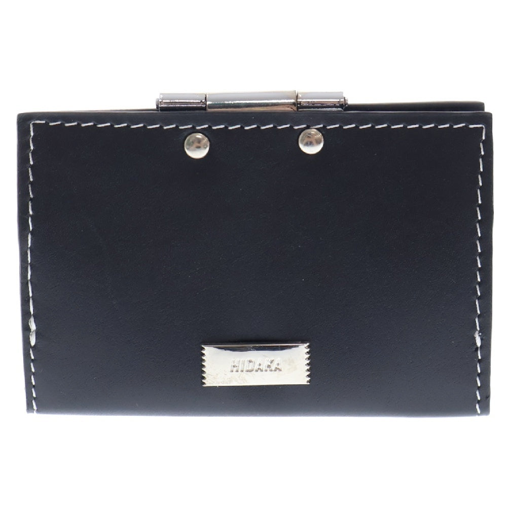 HIDAKA(ヒダカ) HINGE CARD CASE ヒンジ カウレザー カードケース ブラック H01AC32