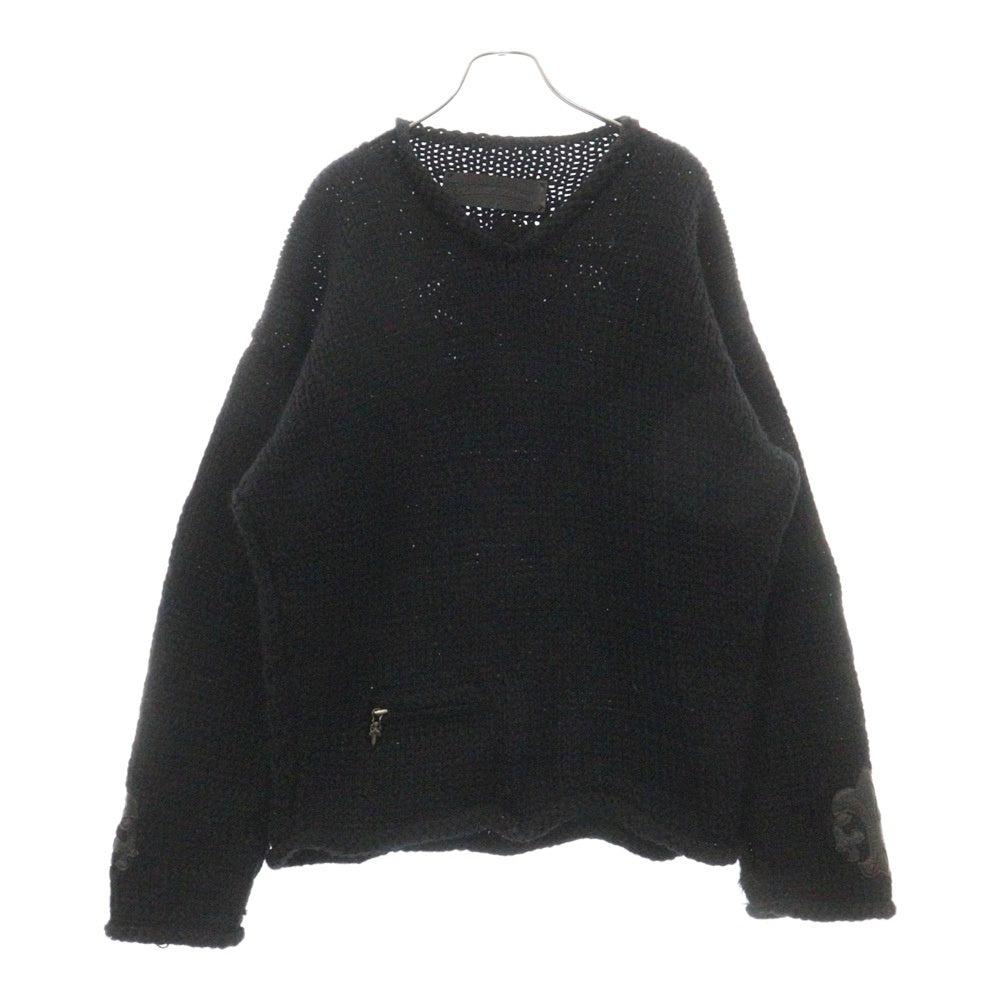 CHROME HEARTS(クロムハーツ) BSフレアパッチ ダガージップポケット ニット セーター ブラック