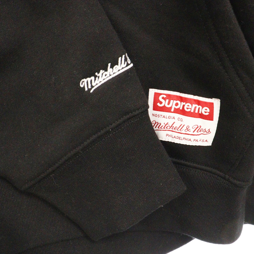 SUPREME(シュプリーム) 24AW ×Mitchell & Ness NCAA Hooded Sweatshirt ミッチェル アンド ネス フーデッド スウェット プルオーバーパーカー ブラック
