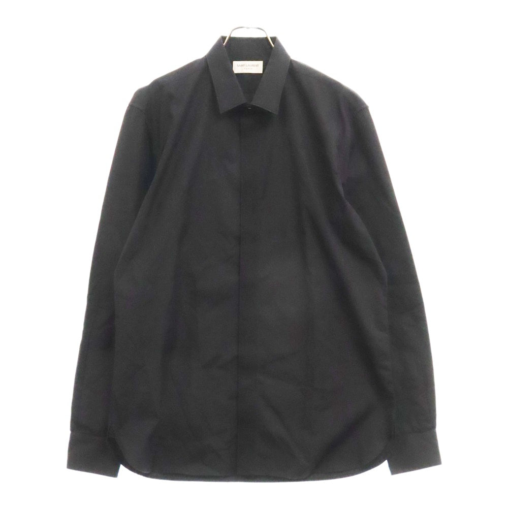 SAINT LAURENT PARIS(サンローランパリ) コットン長袖シャツ 比翼ボタンダウン ブラック 612547 Y216W