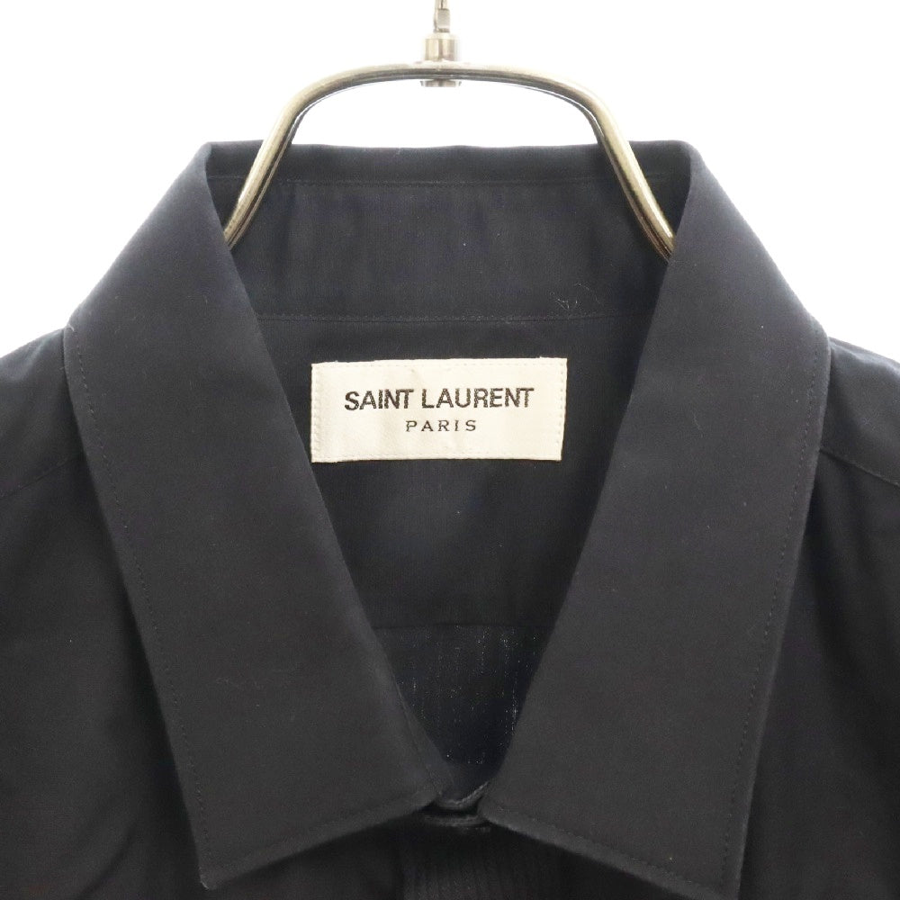 SAINT LAURENT PARIS(サンローランパリ) コットン長袖シャツ 比翼ボタンダウン ブラック 612547 Y216W